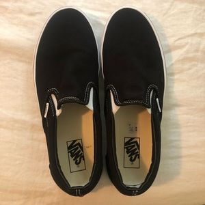 Brand New Black Slip on Vans mens 10.5 / womens 12